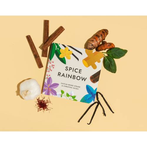 Spice Rainbow Board Book Poems About Color & Food Facts for Early Reader Babies 0-12M Toddlers 1-4 Preschool Teacher Must Have