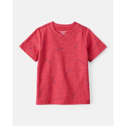 Baby Boy Baseball Print Short-Sleeve Tee - Red - Carter's | Carter's
