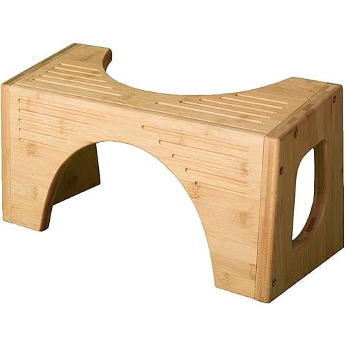 Squatty Potty The Original Toilet Stool - Bamboo Flip, 7" and 9" Adjustable Heights, Brown - Improve Bathroom Posture and Comfort