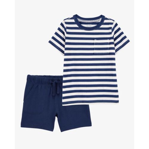 Baby 2-Piece Striped Tee & French Terry Shorts Set - Carter's | Carter's