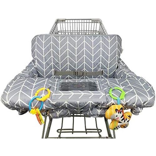Shopping Cart Cover for Baby ICOPUCA Cotton High Chair Cover, Reversible, Machine Washable for Infant, Toddler, Boy or Girl (Grey Arrow Print)