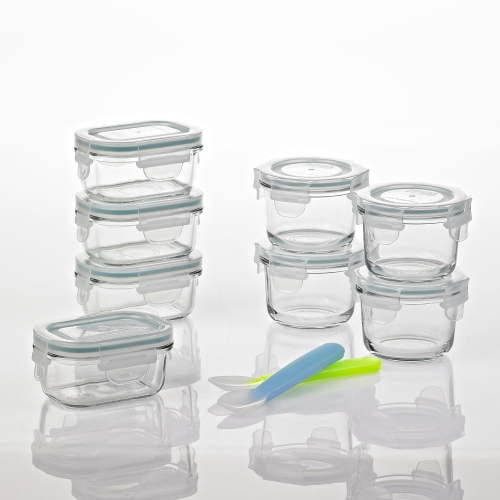 Glasslock 18-Piece Baby Food Glass Container Set