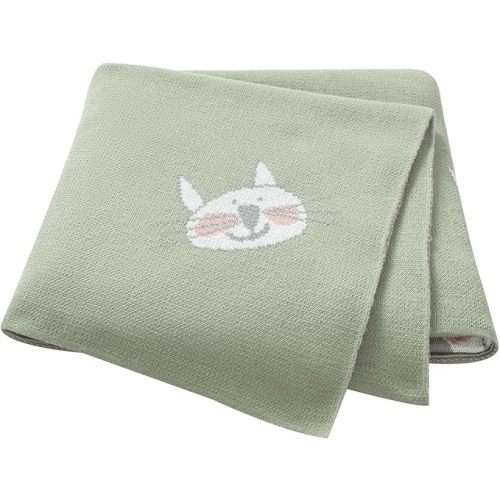 Hadetoto Baby Blankets for Boys and Girls, Newborn Knitted Cotton Swaddle Blankets Neutral Crochet Receiving Blanket, Baby Essentials, Registry & Gift, 40 x 30 inches