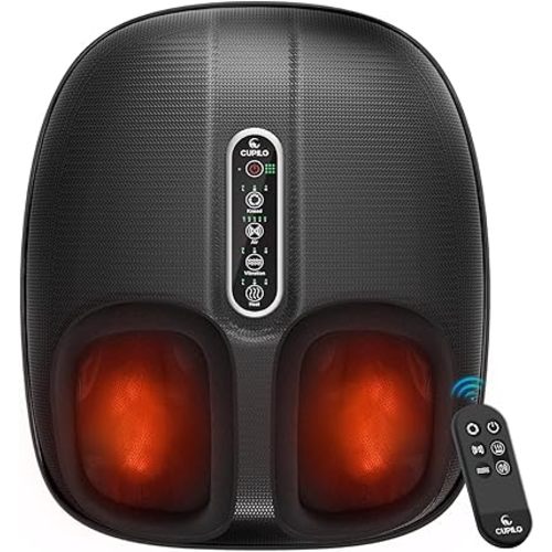 CuPiLo Foot Massager with Heat FSA Eligible HSA, Shiatsu Feet Massager with Remote Control, Multi-Level Compression Deep Knead Foot Massage for Neuropathy & Plantar Fasciitis, Gifts for Women Men