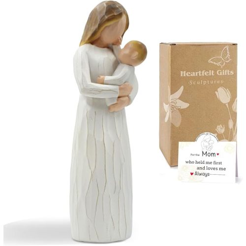 New Mom Gifts - New Mother Mommy Gift,First, Sculpted Hand-Painted Mom and Son Figures Statues,Thanksgiving/Christmas Mama Mother Gifts Figurine