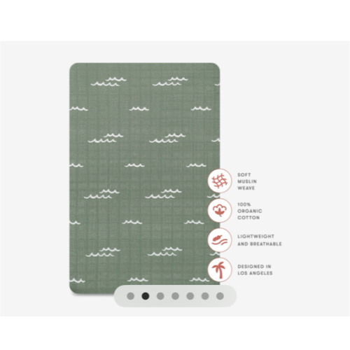 All-Stages Bassinet Sheet in GOTS Certified Organic Muslin Cotton