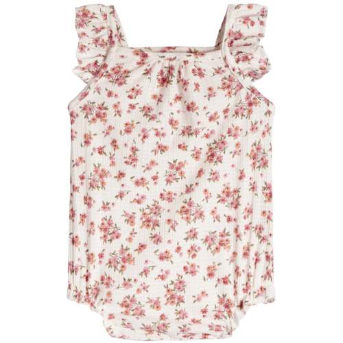 Creme Floral Bouquet Flutter Sleeve Bubble