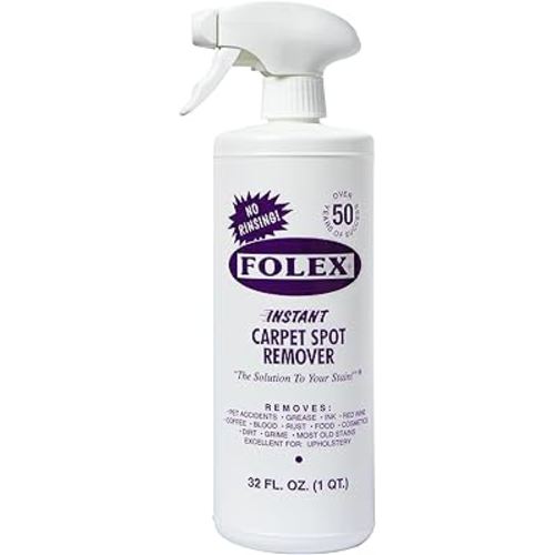FOLEX Instant Carpet Spot Remover Carpet Cleaner - 32 oz - Removes Pet Accidents, Grease, Red Wine and More