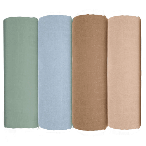 Yoofoss Muslin Swaddle Blankets, Organic Baby Blankets, 47 x 47 Inches Receiving Blanket 4-Pack for Baby Boys and Girls, Baby Essentials for Newborns Soft Breathable Multicolor