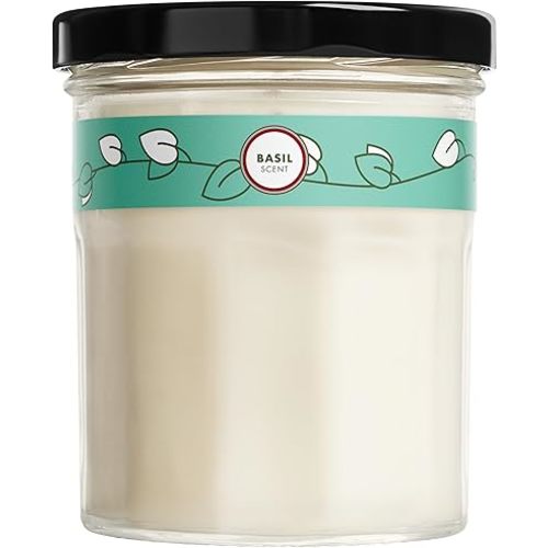 MRS. MEYER'S CLEAN DAY Soy Aromatherapy Candle, 25 Hour Burn Time, Made with Soy Wax and Essential Oils, Basil, 4.9 oz