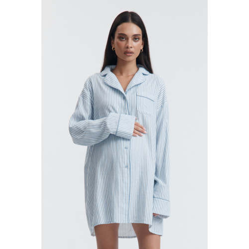 Stripe Sleep Dress (White/Ocean)-XS / WHITE/OCEAN STRIPE