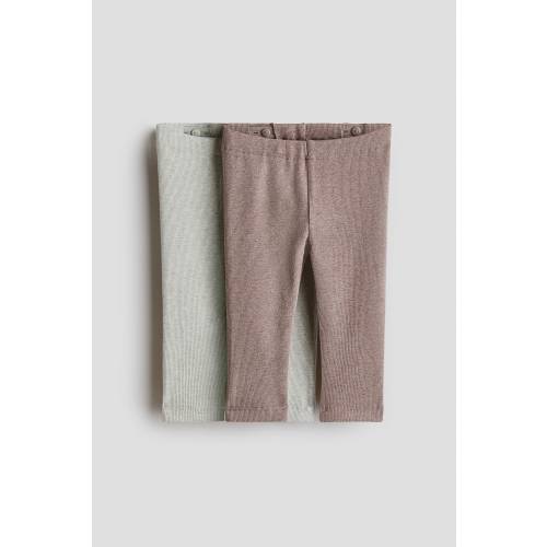 2-PACK RIBBED COTTON LEGGINGS