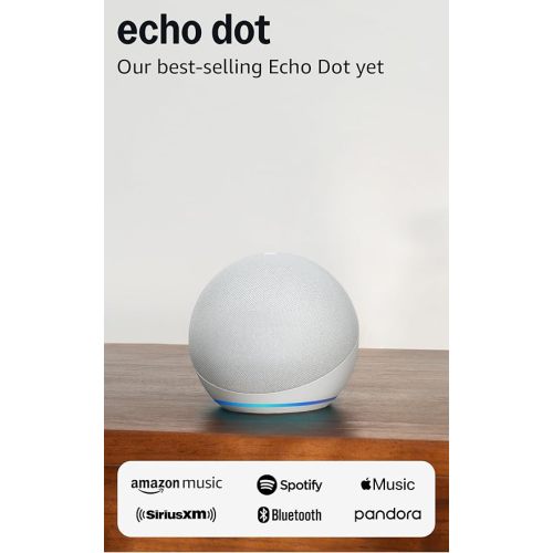 Amazon Echo Dot (newest model) - Vibrant sounding speaker with Alexa+ Early Access, Great for bedrooms, dining rooms and offices, Glacier White