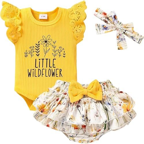 Newborn Baby Girl Clothes Infant Ruffles Romper Shorts Set Floral Summer Outfits Cute Baby Clothes Girl