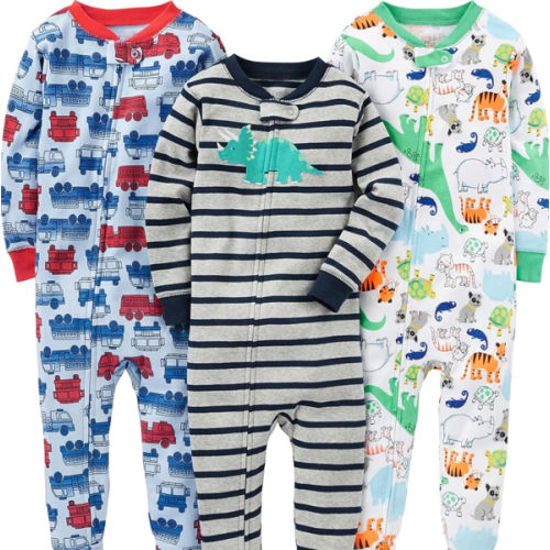 Simple Joys by Carter's baby-boys 3-pack Snug Fit Footed Cotton Pajamas
