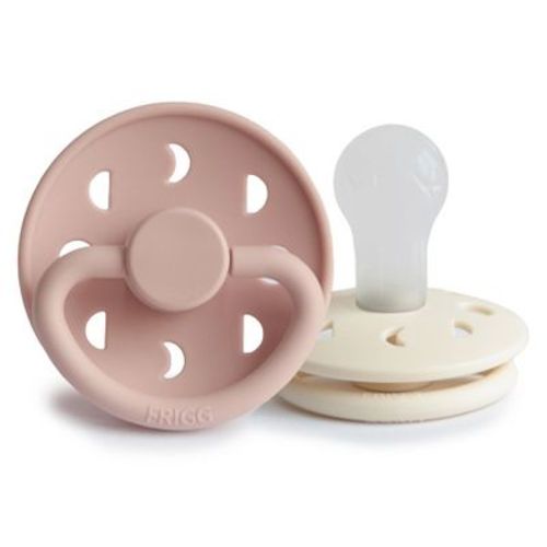 FRIGG Moon Silicone Pacifier 2-Pack Blush/Cream 0-6 months