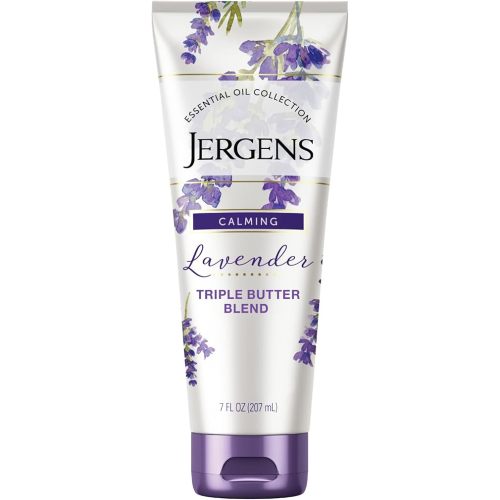 Jergens Lavender Body Butter Hand and Body Lotion, Moisturizer for Women, with Essential Oils for Indulgent Moisturization, 7 Oz