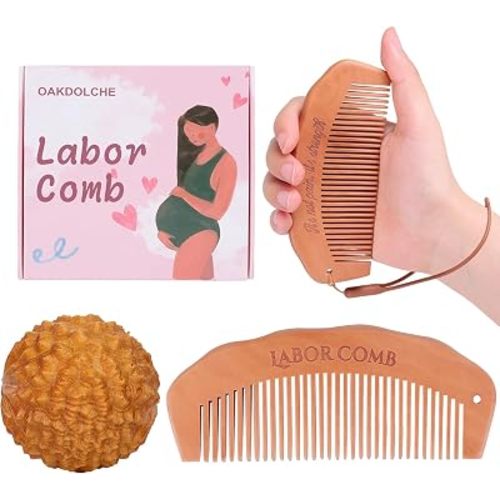 Birth Comb & Acupressure Massage Ball Set for Labor Pain