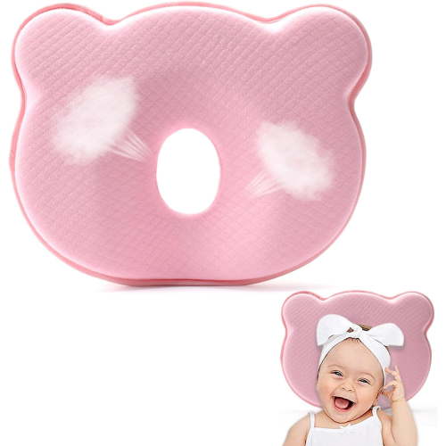 Breathable Memory Foam Pillow Soft And Cozy Cartoon Prеvents FΙat Hеad And Shapеs Hеad Hеad Pillow For Small Boys And Girls(Pink)