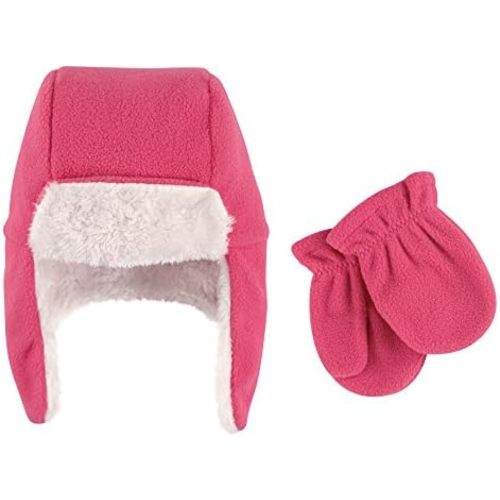 Hudson Baby Unisex Fleece Trapper Hat and Mitten Set