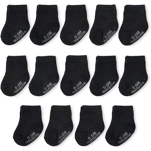 Fruit of the Loom Baby & Toddler Grow & Fit Flex Zones Cotton Stretch Socks - Unisex, Girls, Boys