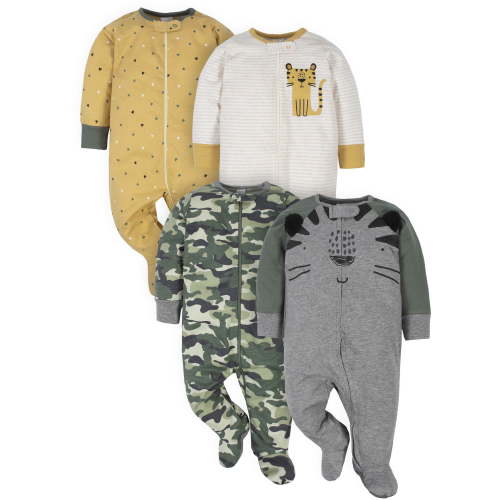 Gerber Baby Boy Sleep 'N Play Pajamas, 4-Pack