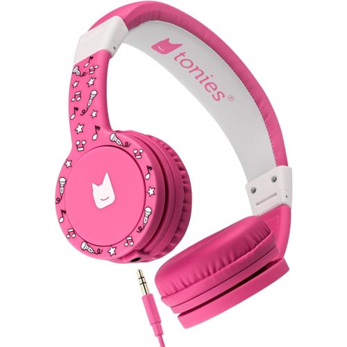 Tonies Foldable Wired Headphones for Kids - Comfortably Designed to fit On-Ear - Works with Toniebox 1 and All 3.5mm Devices - Pink