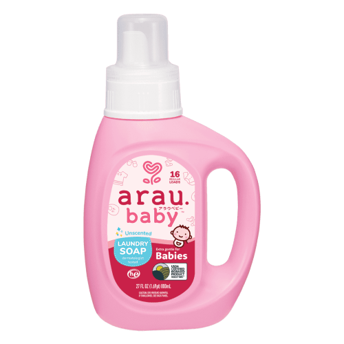 Arau Baby Unscented Laundry Soap - Pure Gentle Baby Soap, Plant Based, Cleans Baby, Newborn, Infant Clothes, EcoFriendly, Protects Sensitive Skin, Hypoallergenic, Liquid Laundry Soap (27 Fl Oz)