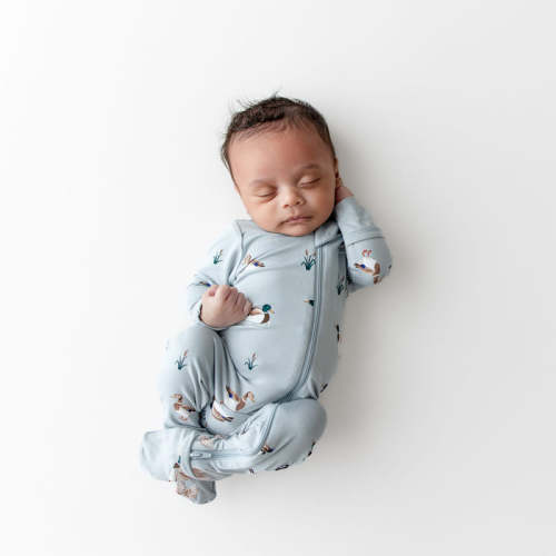 Zippered Footie in Mallard Duck | Kyte Baby