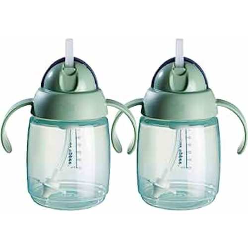 Tommee Tippee Green Superstar Weighted Straw Sippy Cup for Babies, 6 months+, 10fl oz