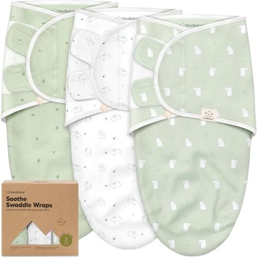 KeaBabies 3-Pack Organic Baby Swaddles for Newborns, Infant (0-6M)