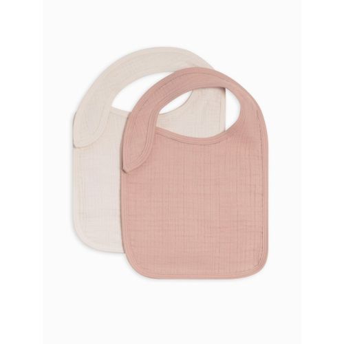 Colored Organics 2-Pack Muslin Bibs Clay one size