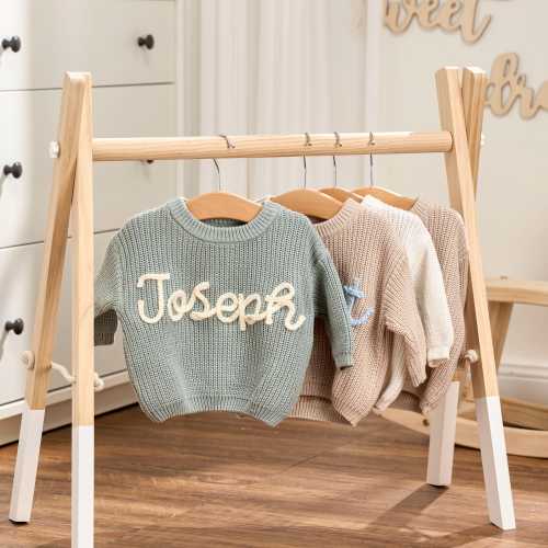 Personalized Sweater - Custom Embroidered Baby Sweater -  Toddler Knit Sweatshirt - Baby Name Jumper