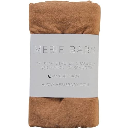 Mebie Baby Mustard Stretch Swaddle, Modern and Neutral Swaddle Blanket for Baby Girl, Soft Baby Blankets, Newborn Swaddle Blanket, 0-3 Month, Comfy Wrap, Baby Essentials & Gifts (47" x 47")