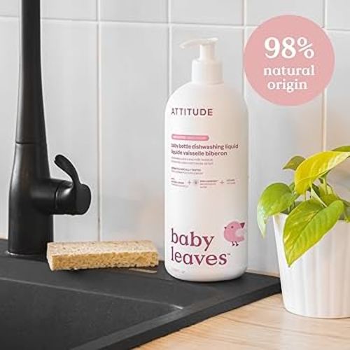 Amazon.com: ATTITUDE Baby Dish Soap and Bottle Cleaner, EWG Verified Dishwashing Liquid, No Added Dyes or Fragrances, Tough on Milk Residue and Grease, Vegan, Unscented, 33.8 Fl Oz : Health & Household