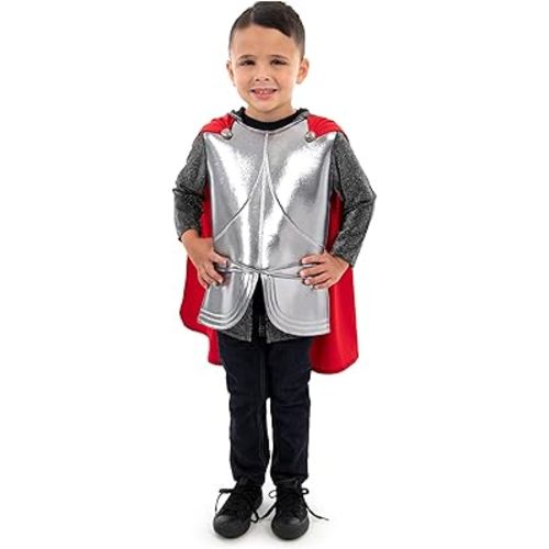 Little Adventures Royal Knight Hooded Cape and Costume - Machine Washable Child Pretend Play and Party Costume