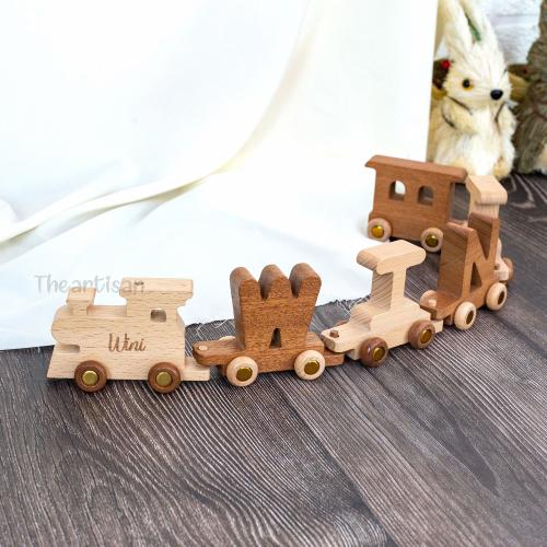 Personalised name with wooden train-Alphabet Letters-Custom Wooden Toy Train for Kids-Newborn Train Set-First Birthday gift