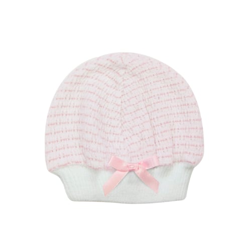 PatyKnit™ Pinstripe Beanie with Bow