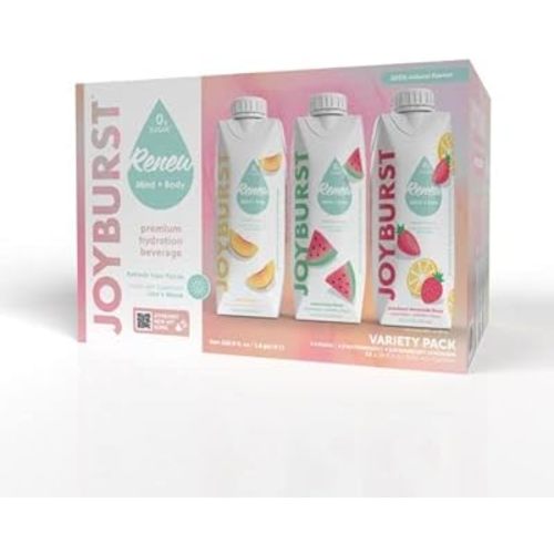 Sugar Free Electrolyte Water, Zero Calorie Hydration Drink, Refresh, Hydrate & Recover, Electrolytes+Vitamin B's + Focus, Comes in Eco-friendly Tetra Pak® Packages (Variety Pack, 12 Pack)