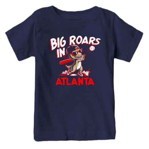 Big Roars in The Ballpark Kid's Dinosaur T-Shirt for Baseball Fans