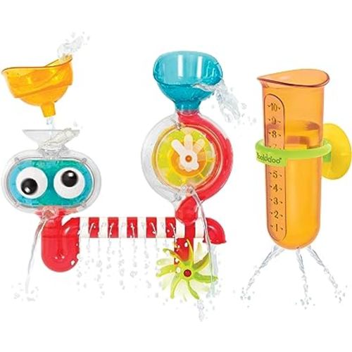 Yookidoo Baby Toddler Bath Toy (Ages 1-3) Spinning Gears & Rotating Googly Eyes - Mold Free Suction Cups Attach to Any Bath Tub or Shower - Spin N Sprinkle Water Lab - Great for Boys, Girls, & Kids