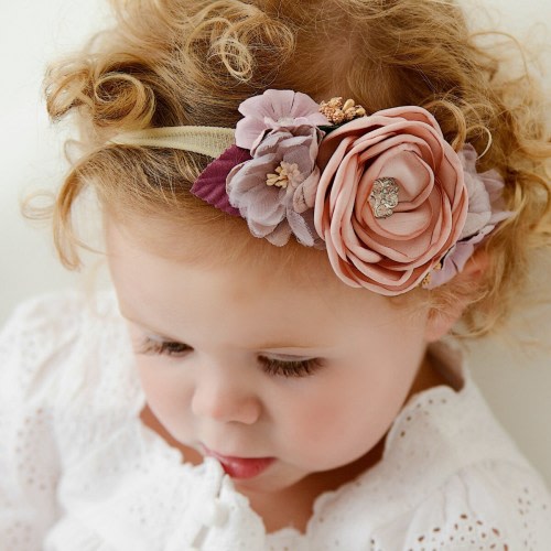 Baby headbands,Baby girl headband, floral nylon headband, flower crown headband, nylon headbands,Newborn headband, Infant Headband,Hair bows