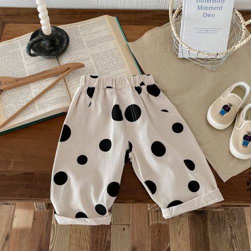 Kids Boy Patch Dots Casual Pants