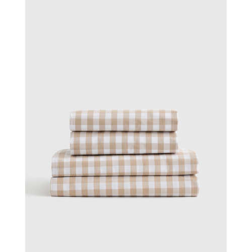 Classic Organic Percale Gingham Sheet Set