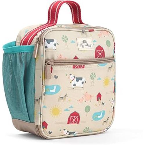 Itzy Ritzy Toddler Lunch Box - Kids Lunch Bag is Insulated and Includes Water Bottle Holder Plus 2 Pockets - Durable, Easy to Clean Toddler Bag (Farm)