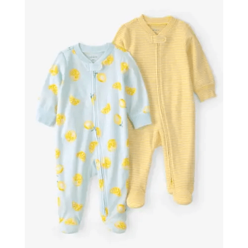 Baby Boy 2-Pack Lemon Sleep & Play Pajamas - Yellow/Blue | Carter's