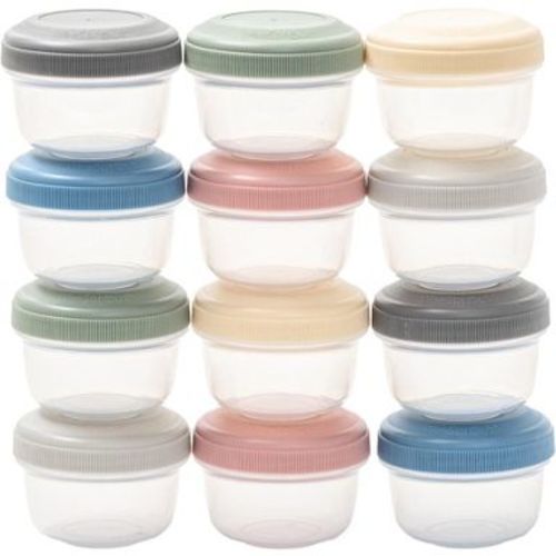 WeeSprout Leakproof Baby Food Storage, Small Plastic Containers with Lids - 4oz, Variety Matte, Set of 12