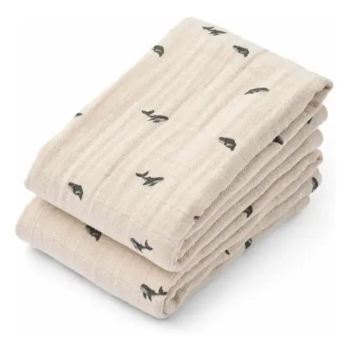Liewood - Lewis Nappies - Set of 2 - Mini whale/Sandy | Smallable