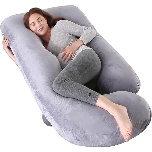 Pregnancy Pillows for Sleeping, U Shaped Full Body Maternity Pillow with Removable Cover - Support for Back, Legs, Belly, HIPS for Pregnant Women,Pregnancy Pillow, Grey