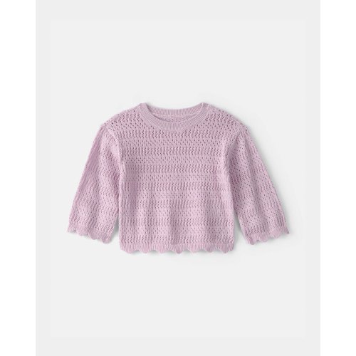 Baby Girl Scalloped Sweater - Purple - OshKosh B'gosh | Carter's